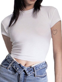 Women's Solid Color Stretch Modal Slim Crop Top