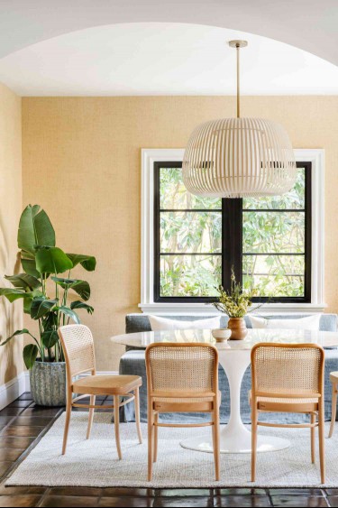 breakfast nook with plant
