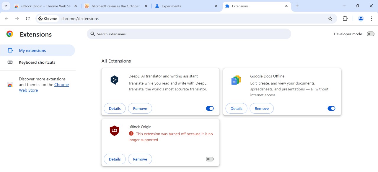 Chrome Extension restored