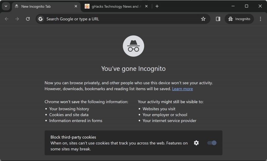 Chrome Incognito Mode