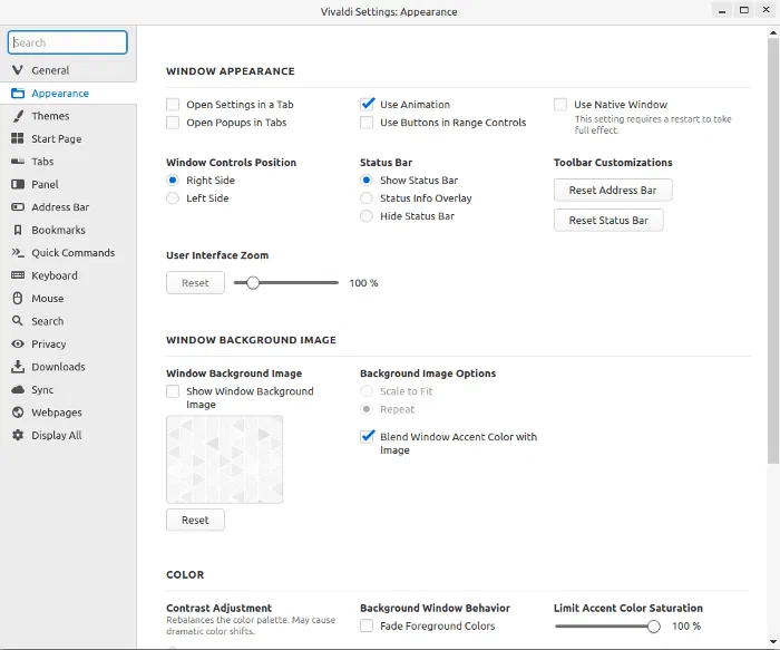 Chrome To Vivaldi Appearance