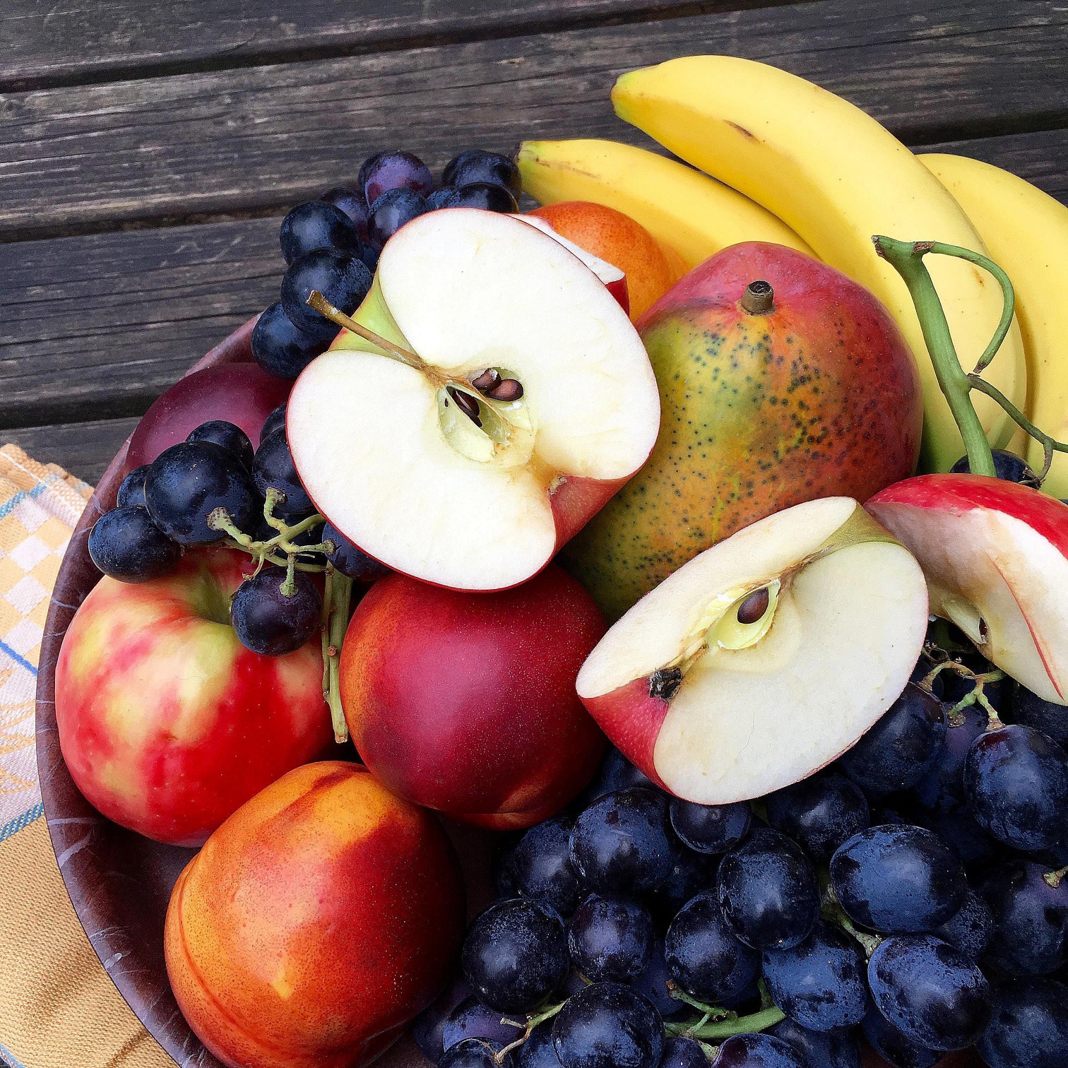 Close-up of fruit variety on table