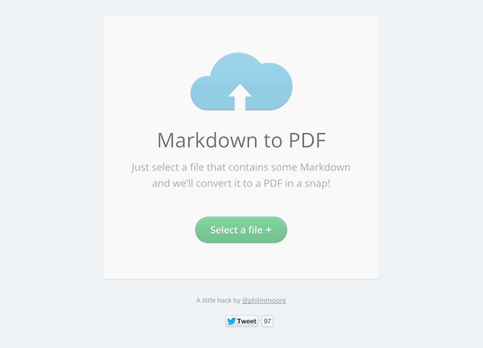 Markdown to PDF website.