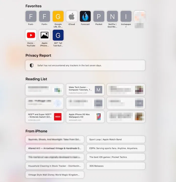 Customize Safari 14 Big Sections Customize Safari 14 Big Sections