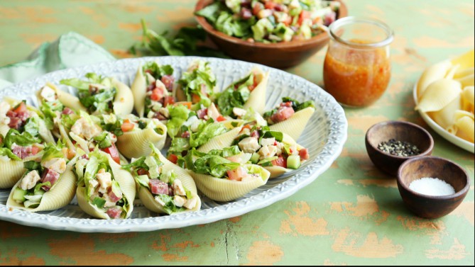 Italian Chopped Salad in Shells