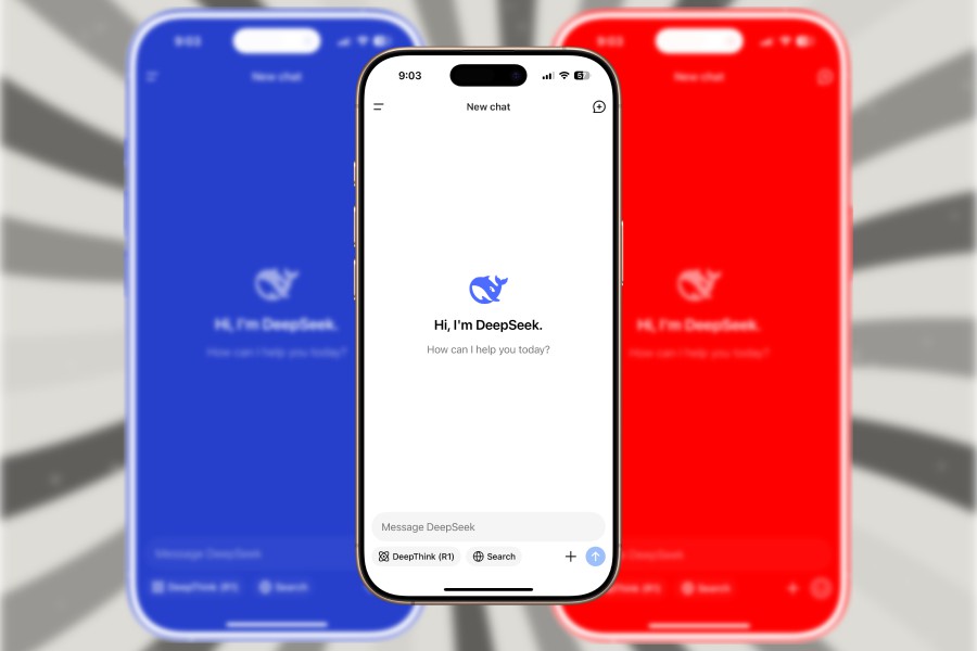 Homepage of DeepSeek's mobile AI app.