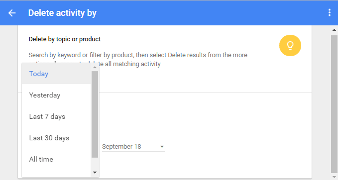 delete google history delete everything