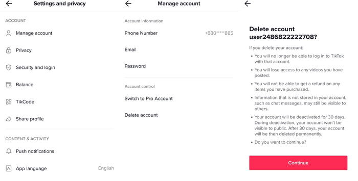 Delete Personal Data From Tiktok