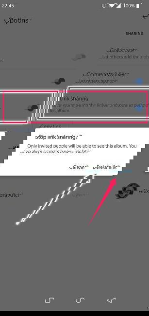 Disable Link Sharing Google Photos Android Delete Link Unshare Single Image