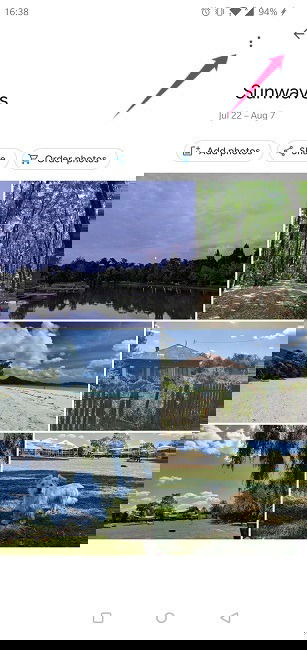 Disable Link Sharing Google Photos Three Dot Menu