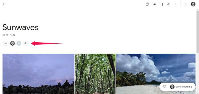 Disable Link Sharing Google Photos Web Click Plus Button