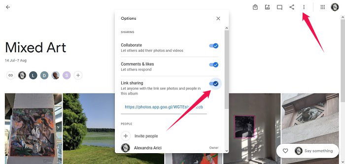 Disable Link Sharing Google Photos Web Disable Share Link