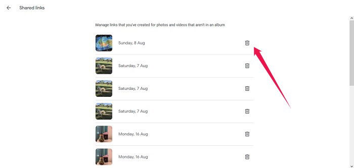 Disable Link Sharing Google Photos Web Select Image To Delete
