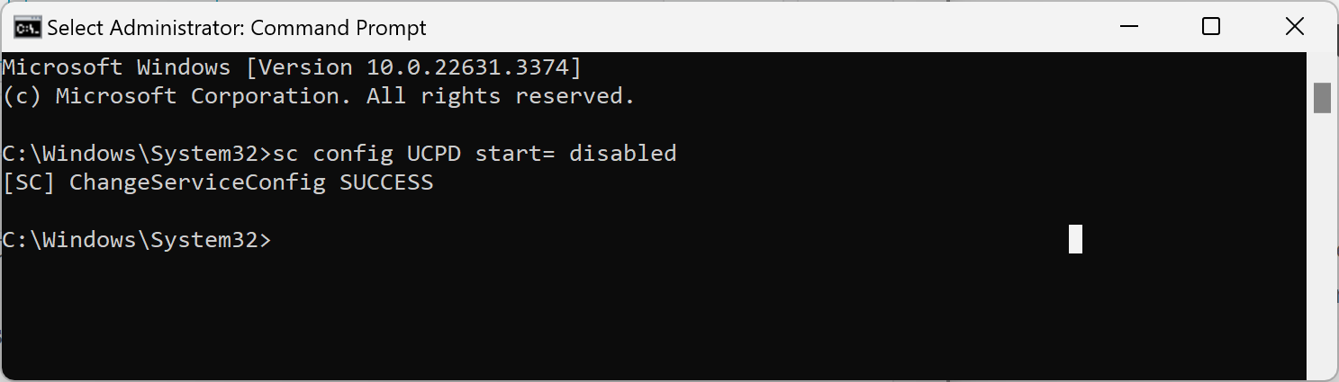 Disable UCDP