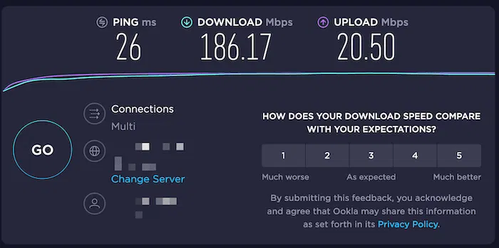 The Speedtest.net website.