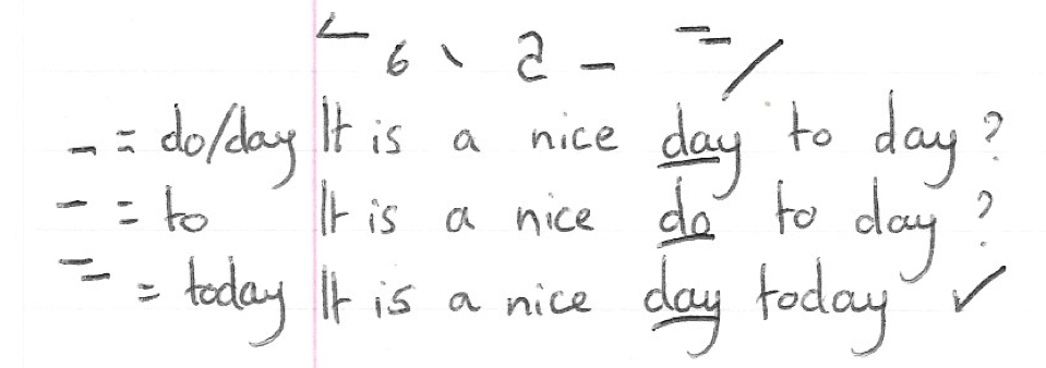 Day vs to in shorthand