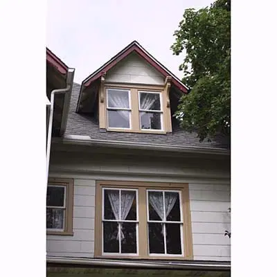 A house with double hung dormer windows.