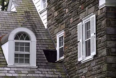A house with palladian dormer windows.