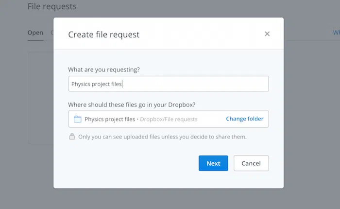 dropbox-request-folder-name