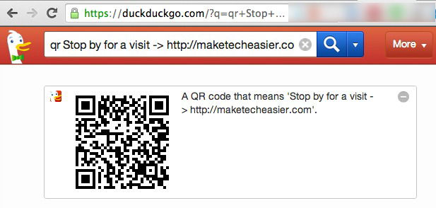 A QR Code created with DuckDuckGo. A QR Code created with DuckDuckGo.