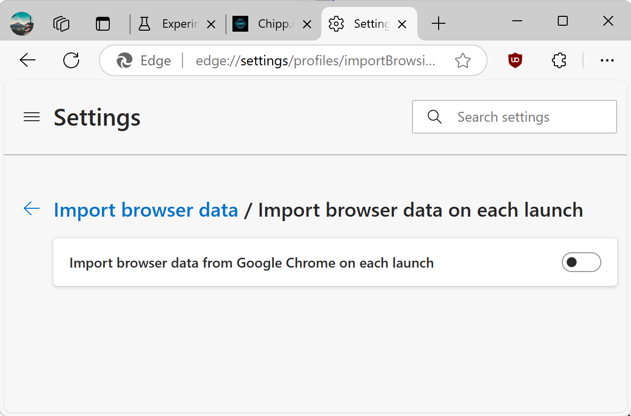 Edge auto-import 
