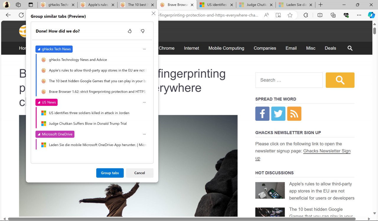 Edge Group Similar Tabs