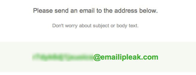 You'll be given a unique email address that you'll need to send a message to. You'll be given a unique email address that you'll need to send a message to.