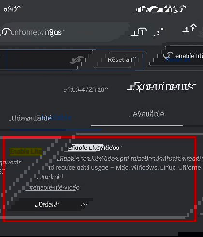 Enable Lite Videos Chrome Flags