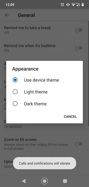 Enable Youtube Dark Mode Android Appearance