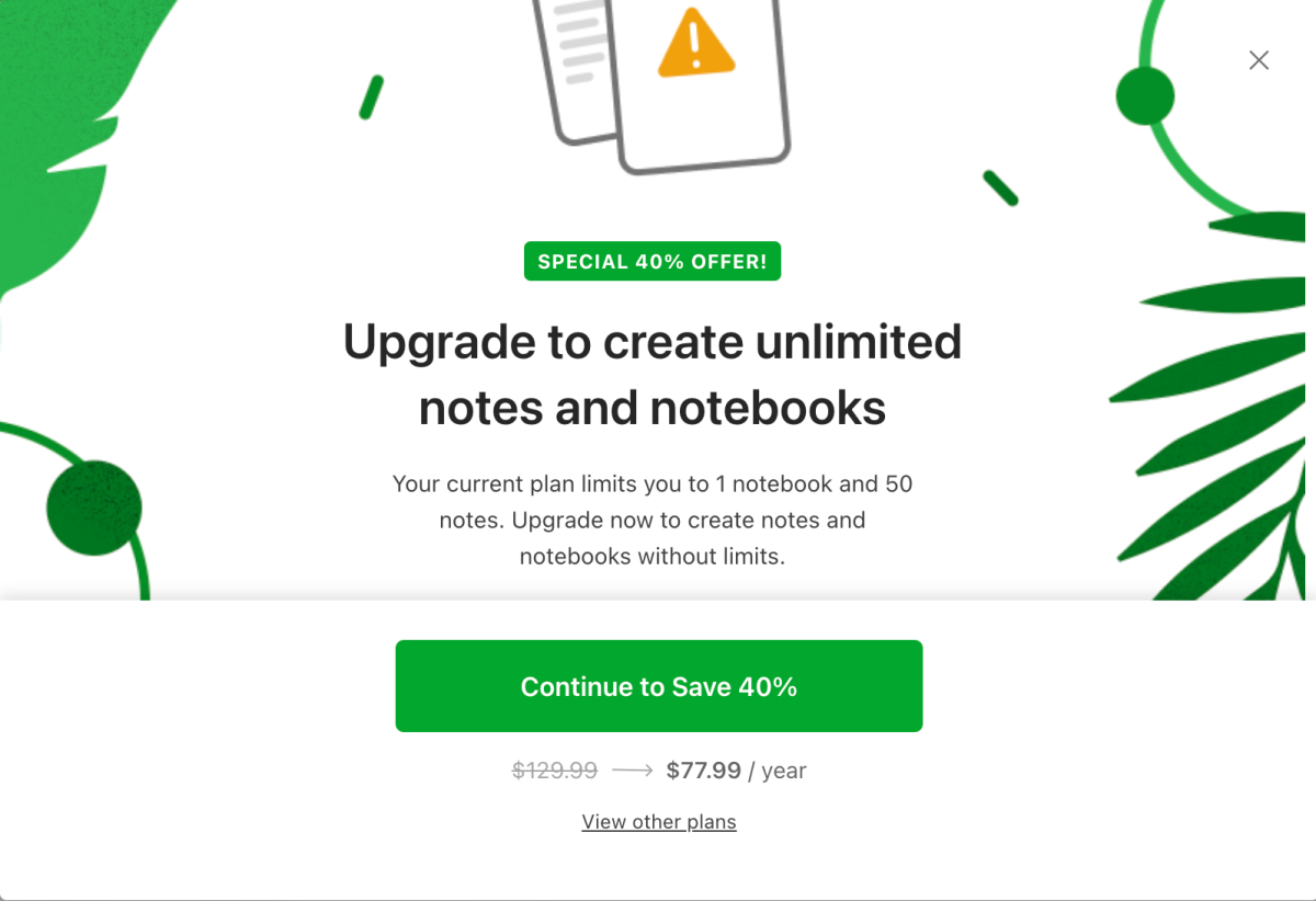 Free Evernote users may soon be limited to 50 notes
