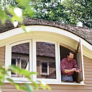 This Old House master carpenter Norm Abram built an eyebrow window for his home office.