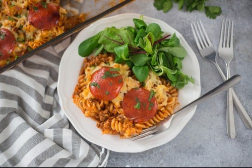 Easy Pizza Pasta Casserole (OAMC)