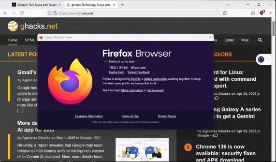 Firefox 138.0.1 Update