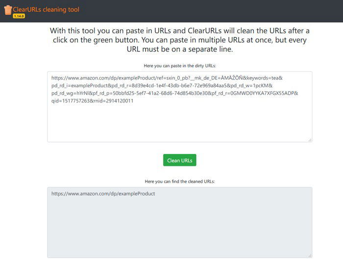 Firefox Addons Privacy Clearurls