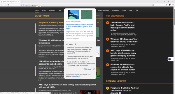 Firefox new Link Previews feature