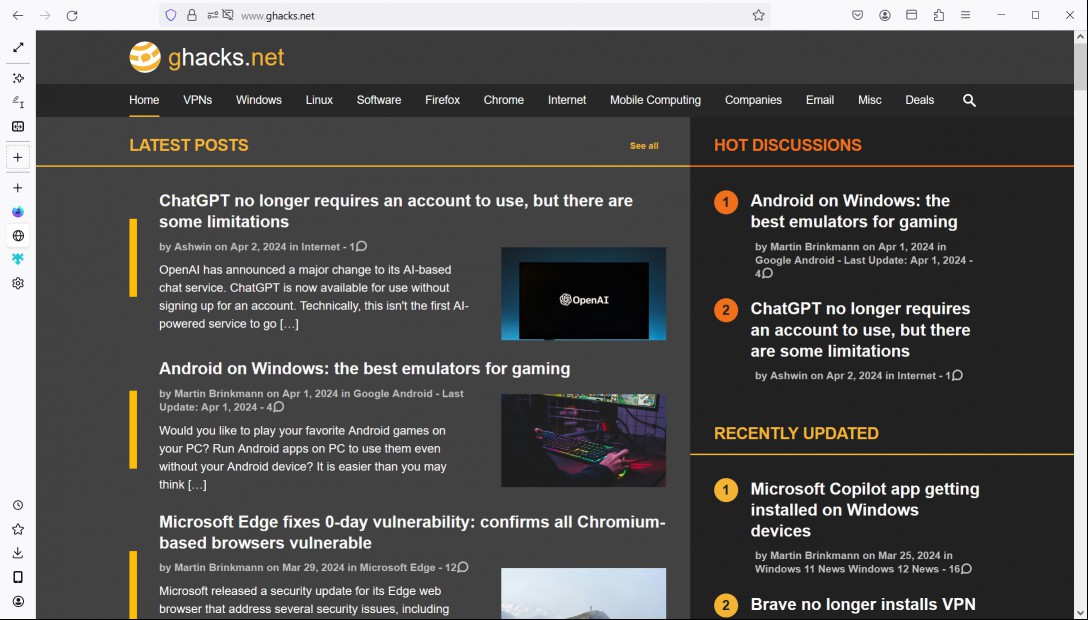 Firefox Vertical Tabs
