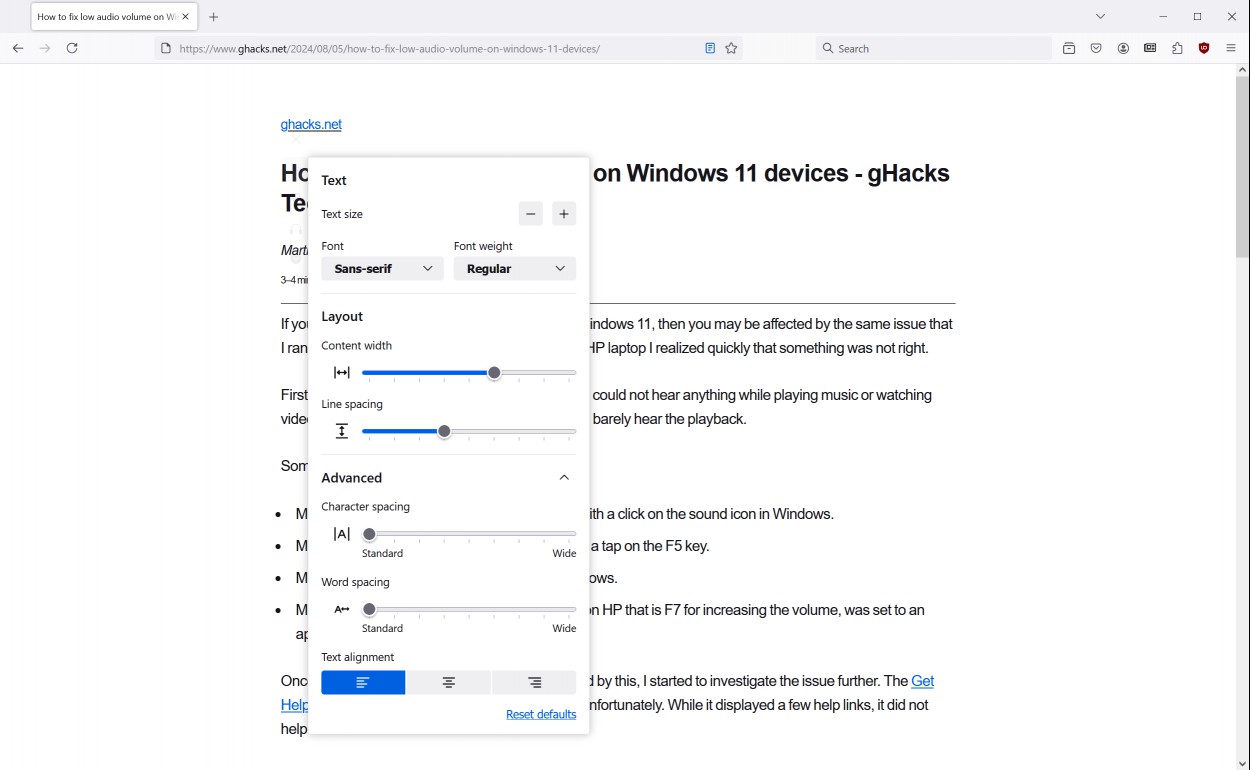 Firefox Reader View
