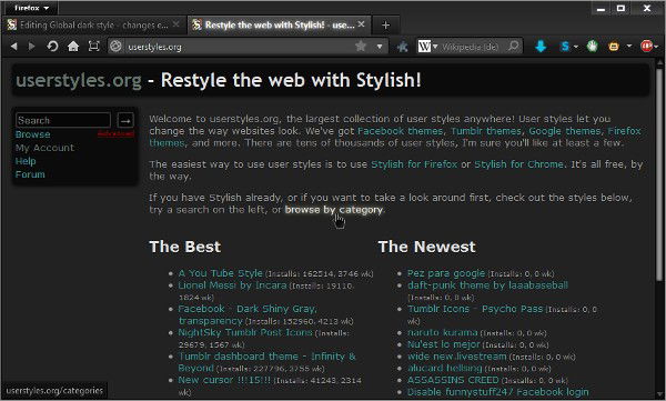 Global dark style changes everything to DARK.