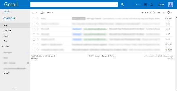 Outlook.com style for Gmail.