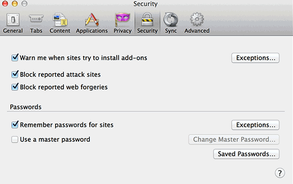 You should see an option saying 'Use a master password.'