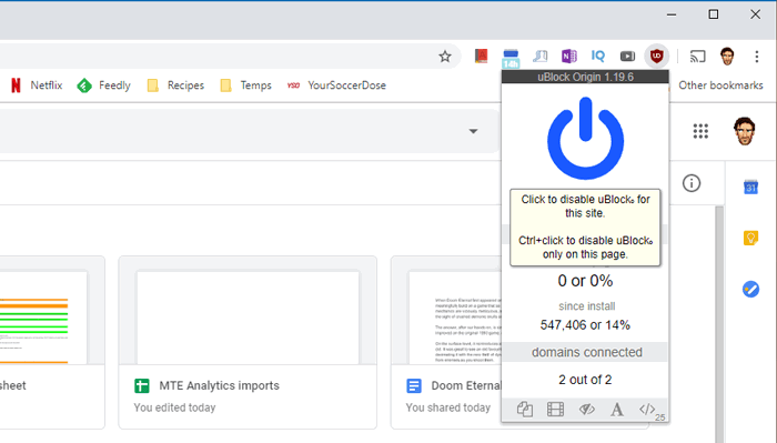 Fix Google Drive Upload Ublock