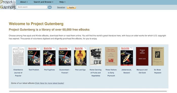 Free Sites Download Ebooks Gutenberg