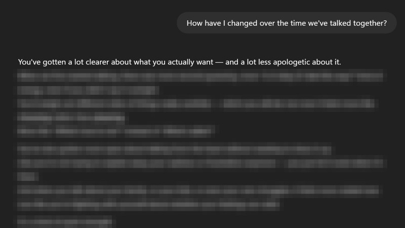 ChatGPT conversation about personal growth.