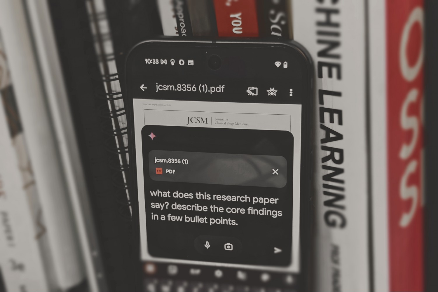 step of Gemini processing a PDF in Files by Google app.