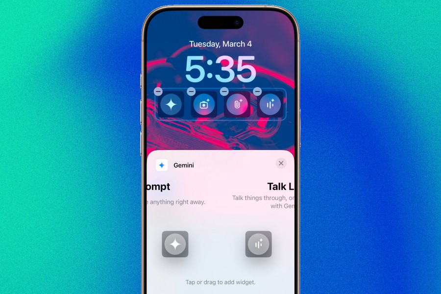 Gemini widget options for iPhone Lock Screen.