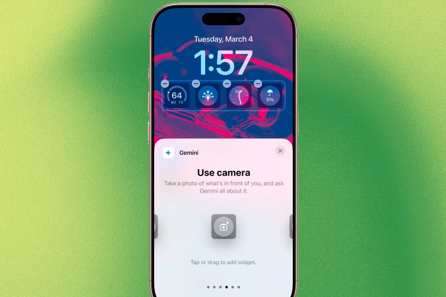 Gemini Lock Screen widget for iPhone.