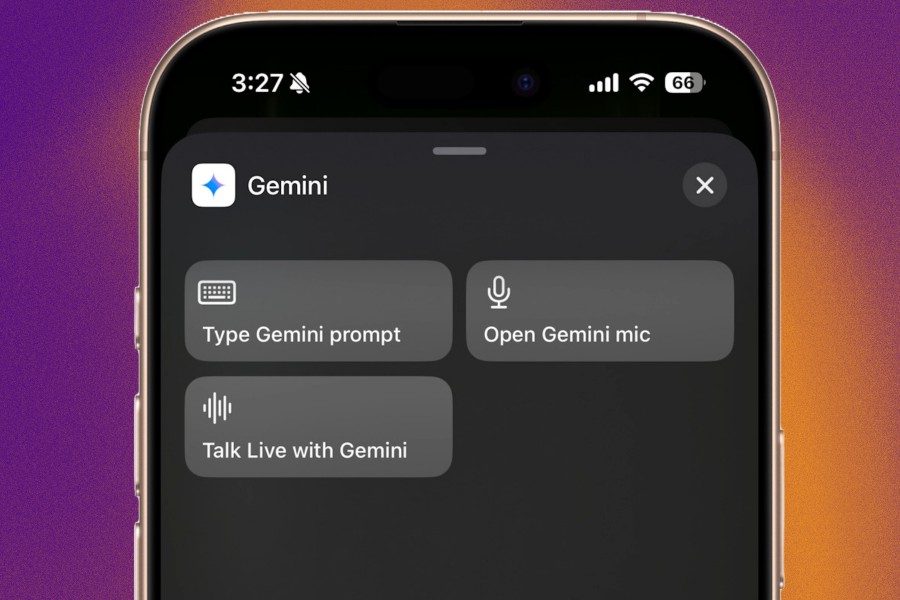 Gemini quick launch controls for Action Button.