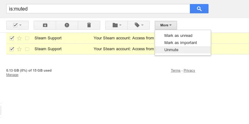 Unmute Gmail threads Unmute Gmail threads