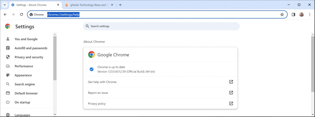 Google Chrome 123.0