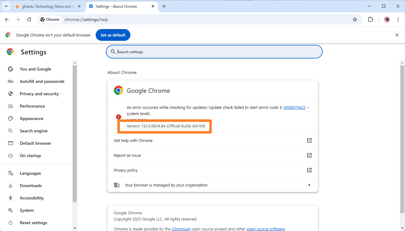 Google Chrome 132 security update 